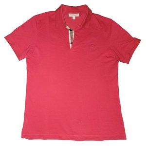 Burberry Men's Check Cotton Piqué Polo Shirt Military Red